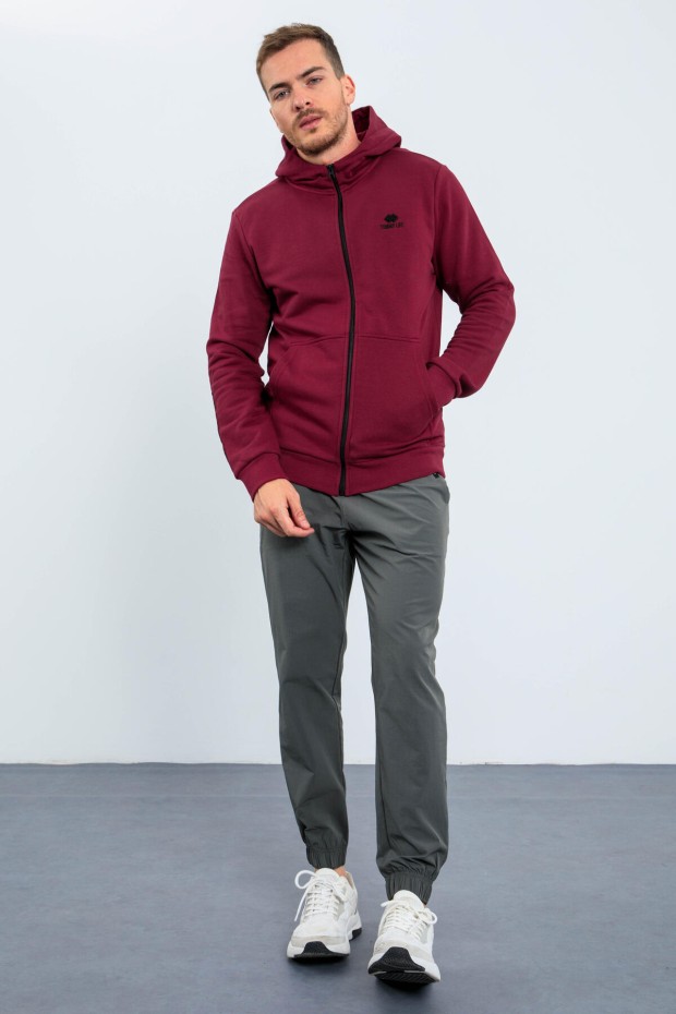 Tommy Life Erguvan Basic Kapüşonlu Rahat Form Nakış Detaylı Fermuarlı Erkek Sweatshirt - 88035. 6 Tommy Life Erguvan Basic Kapüşonlu Rahat Form Nakış Detaylı Fermuarlı Erkek Sweatshirt - 88035. 6