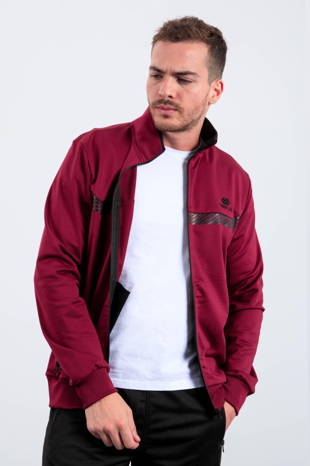 Tommy Life Erguvan - Siyah Dik Yaka Fermuarlı Standart Kalıp Erkek Eşofman Takımı - 85163. 7 Tommy Life Erguvan - Siyah Dik Yaka Fermuarlı Standart Kalıp Erkek Eşofman Takımı - 85163. 7
