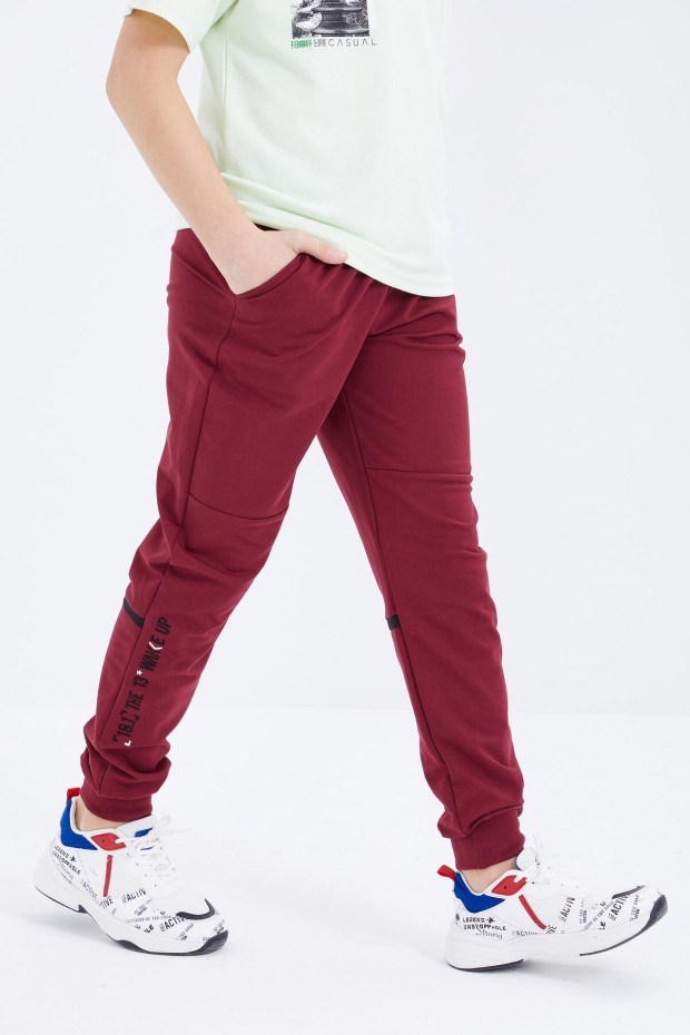 Tommy Life Erguvan Yazı Nakışlı Bağcıklı Jogger Erkek Çocuk Eşofman Alt - 10814. 2 Tommy Life Erguvan Yazı Nakışlı Bağcıklı Jogger Erkek Çocuk Eşofman Alt - 10814. 2