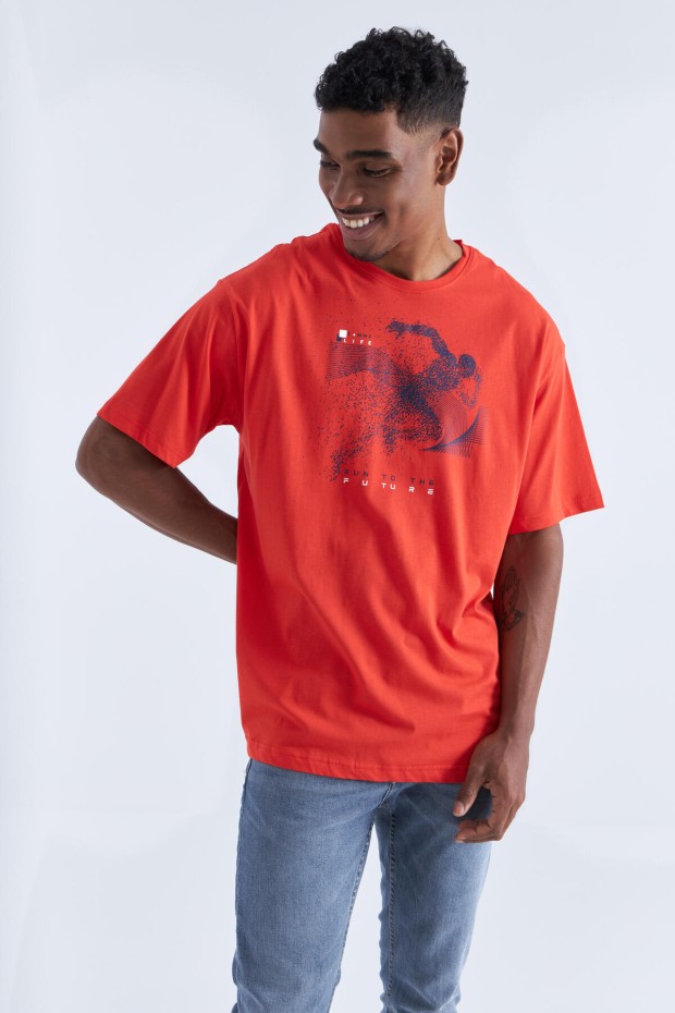 Tommy Life Fiesta Baskı Detaylı O Yaka Erkek Oversize T-Shirt - 88093. 3 Tommy Life Fiesta Baskı Detaylı O Yaka Erkek Oversize T-Shirt - 88093. 3
