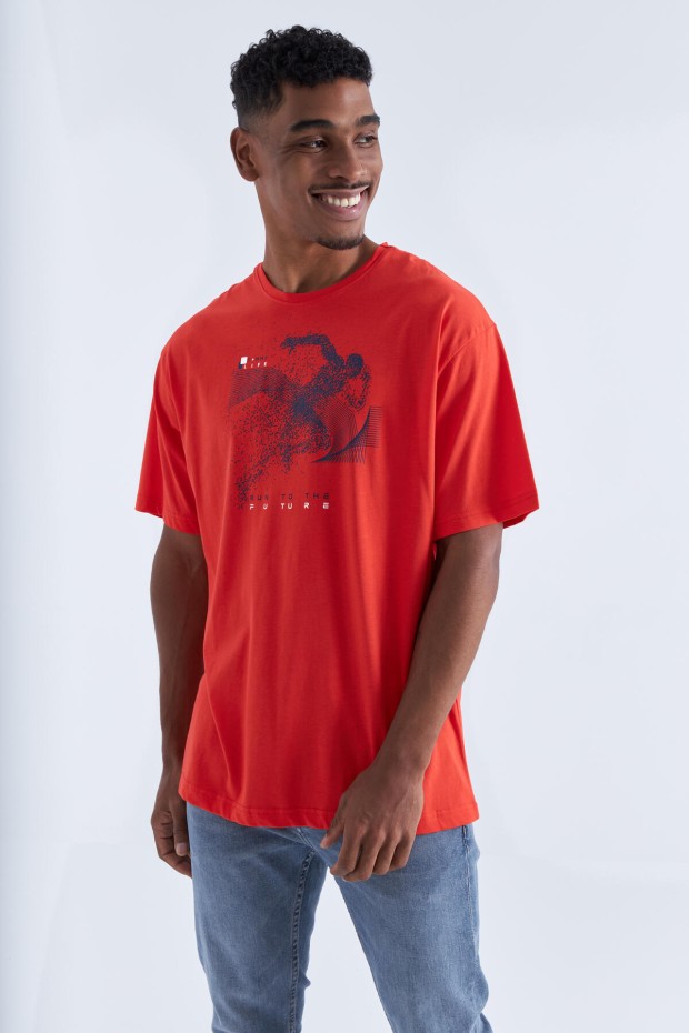 Tommy Life Fiesta Baskı Detaylı O Yaka Erkek Oversize T-Shirt - 88093. 5 Tommy Life Fiesta Baskı Detaylı O Yaka Erkek Oversize T-Shirt - 88093. 5