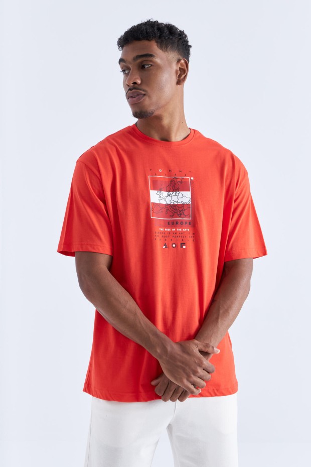 Tommy Life Fiesta Baskı Detaylı O Yaka Erkek Oversize T-Shirt - 88094. 1 Tommy Life Fiesta Baskı Detaylı O Yaka Erkek Oversize T-Shirt - 88094. 1