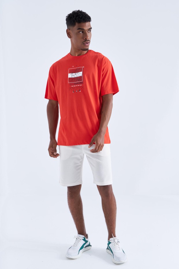 Tommy Life Fiesta Baskı Detaylı O Yaka Erkek Oversize T-Shirt - 88094. 2