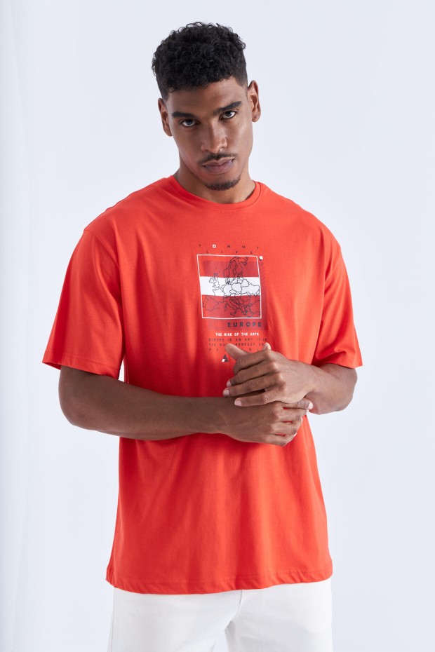 Tommy Life Fiesta Baskı Detaylı O Yaka Erkek Oversize T-Shirt - 88094. 3 Tommy Life Fiesta Baskı Detaylı O Yaka Erkek Oversize T-Shirt - 88094. 3