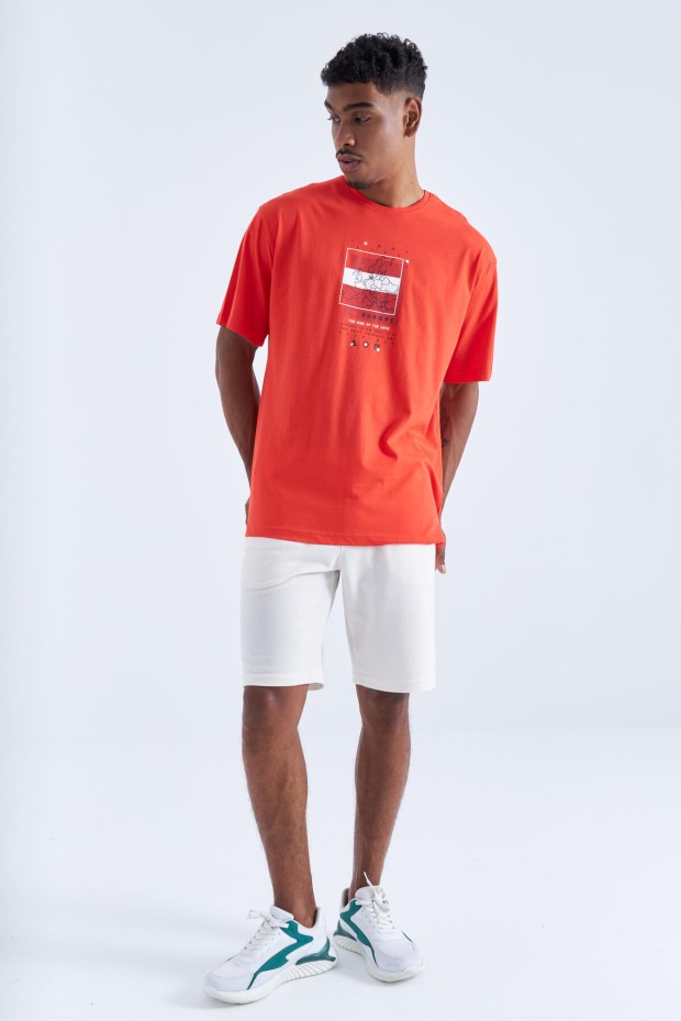 Tommy Life Fiesta Baskı Detaylı O Yaka Erkek Oversize T-Shirt - 88094. 4