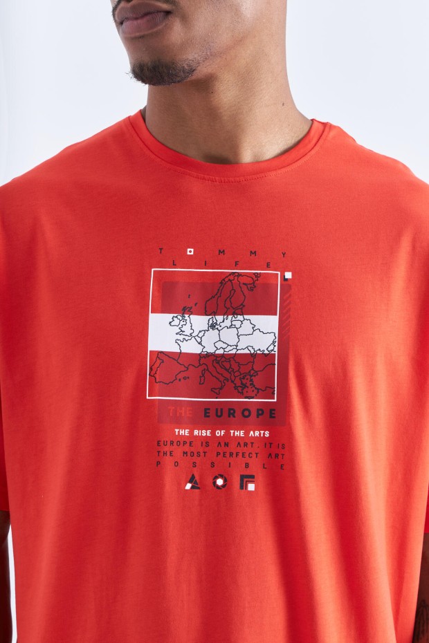 Tommy Life Fiesta Baskı Detaylı O Yaka Erkek Oversize T-Shirt - 88094. 8 Tommy Life Fiesta Baskı Detaylı O Yaka Erkek Oversize T-Shirt - 88094. 8