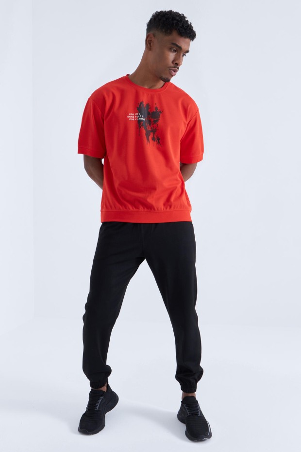 Tommy Life Fiesta Baskılı Yazı Nakışlı O Yaka Erkek Oversize T-Shirt - 88105. 8 Tommy Life Fiesta Baskılı Yazı Nakışlı O Yaka Erkek Oversize T-Shirt - 88105. 8