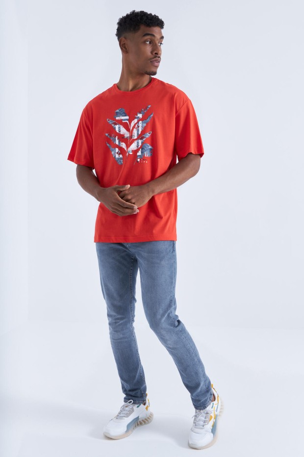 Tommy Life Fiesta Büyük Baskılı O Yaka Erkek Oversize T-Shirt - 88092. 8