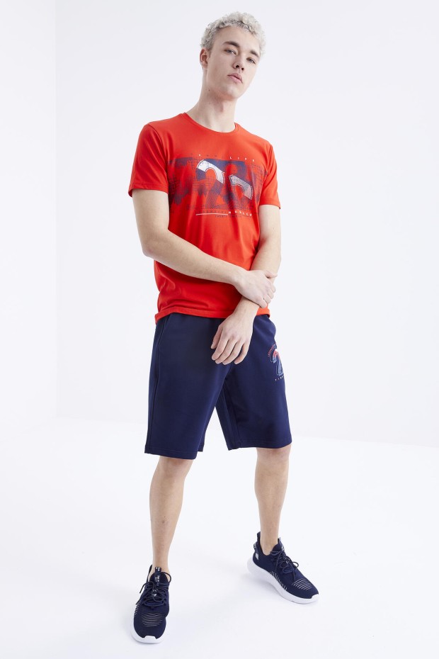 Tommy Life Fiesta - İndigo Baskı Detaylı O Yaka Standart Kalıp Bermuda Erkek Şort Takım - 85171. 5 Tommy Life Fiesta - İndigo Baskı Detaylı O Yaka Standart Kalıp Bermuda Erkek Şort Takım - 85171. 5