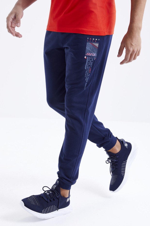Tommy Life Fiesta - İndigo Baskı Detaylı O Yaka Standart Kalıp Manşetli Erkek Eşofman Takım - 85174. 8 Tommy Life Fiesta - İndigo Baskı Detaylı O Yaka Standart Kalıp Manşetli Erkek Eşofman Takım - 85174. 8