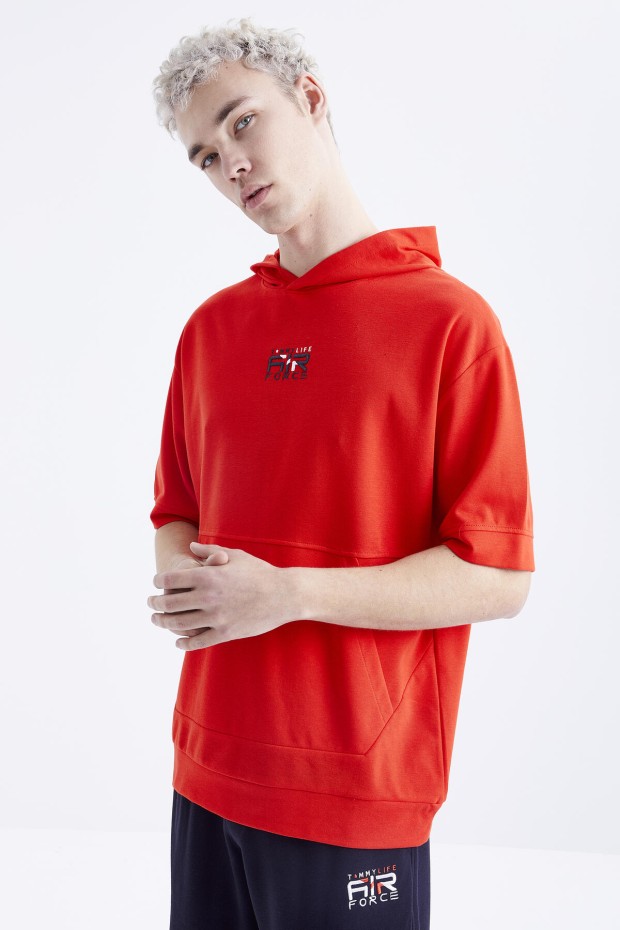 Tommy Life Fiesta - Lacivert Nakışlı Kapüşonlu Kanguru Cep Oversize Erkek Şort Takım - 85166. 2 Tommy Life Fiesta - Lacivert Nakışlı Kapüşonlu Kanguru Cep Oversize Erkek Şort Takım - 85166. 2