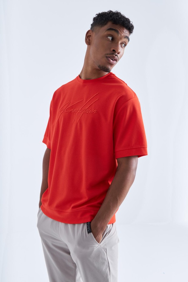 Tommy Life Fiesta Yazı Nakışlı O Yaka Erkek Oversize T-Shirt - 88102. 3 Tommy Life Fiesta Yazı Nakışlı O Yaka Erkek Oversize T-Shirt - 88102. 3