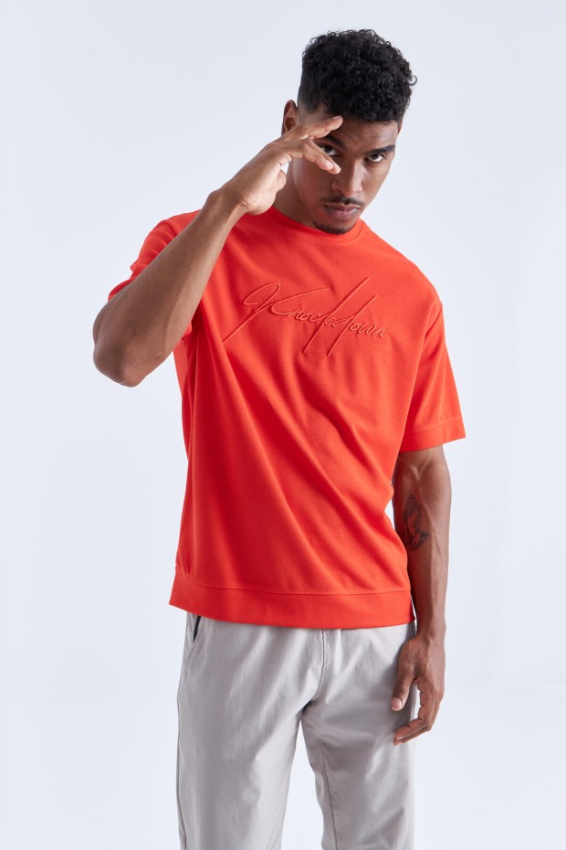 Tommy Life Fiesta Yazı Nakışlı O Yaka Erkek Oversize T-Shirt - 88102. 6 Tommy Life Fiesta Yazı Nakışlı O Yaka Erkek Oversize T-Shirt - 88102. 6