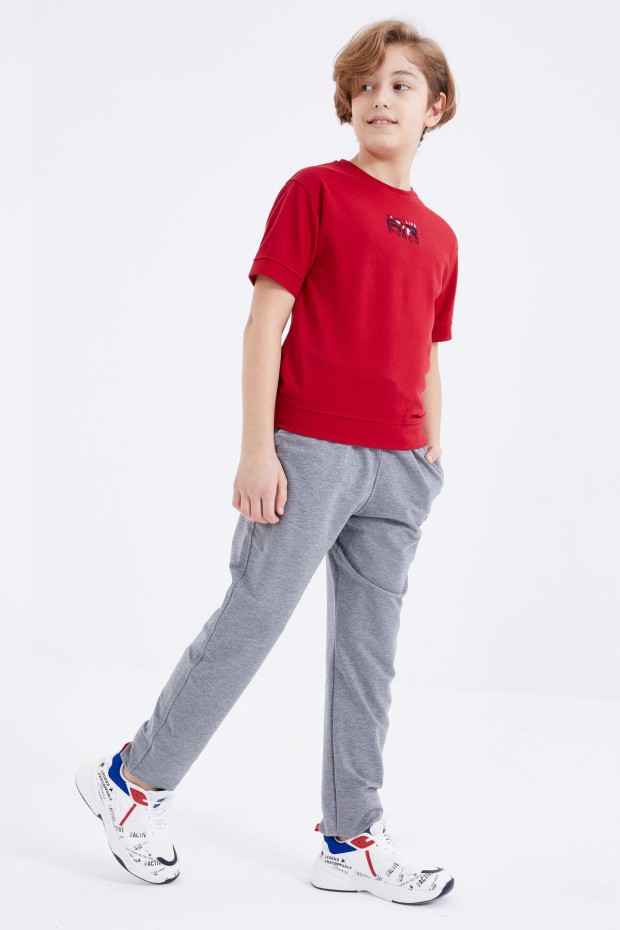 Tommy Life Gri Melanj Bağcıklı Dar Paça Basic Erkek Çocuk Eşofman Alt - 10858. 1 Tommy Life Gri Melanj Bağcıklı Dar Paça Basic Erkek Çocuk Eşofman Alt - 10858. 1