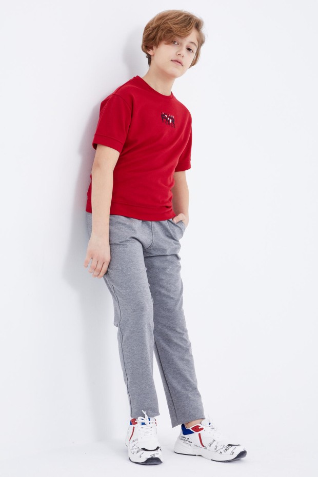 Tommy Life Gri Melanj Bağcıklı Dar Paça Basic Erkek Çocuk Eşofman Alt - 10858. 3 Tommy Life Gri Melanj Bağcıklı Dar Paça Basic Erkek Çocuk Eşofman Alt - 10858. 3