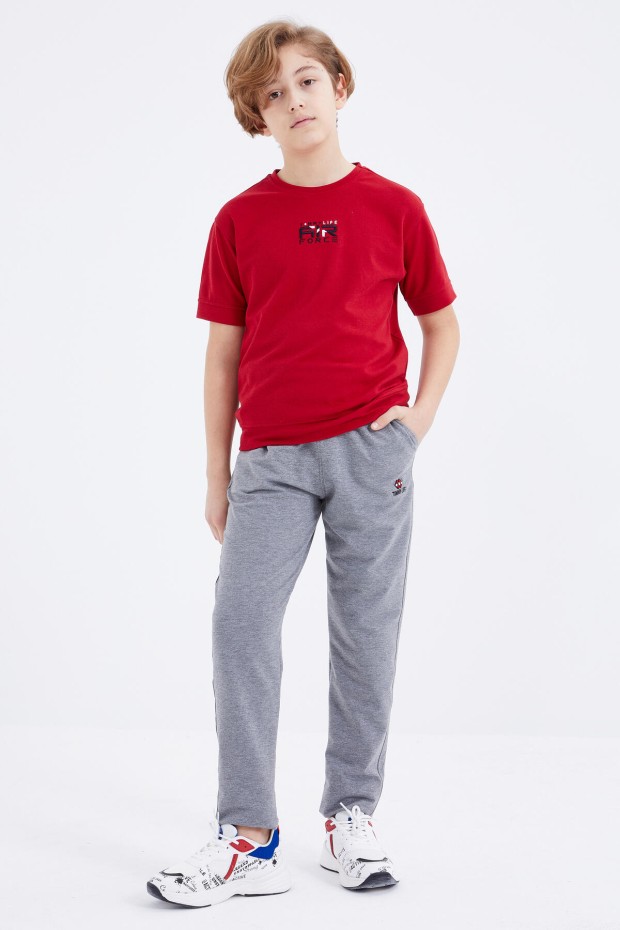 Tommy Life Gri Melanj Bağcıklı Dar Paça Basic Erkek Çocuk Eşofman Alt - 10858. 5 Tommy Life Gri Melanj Bağcıklı Dar Paça Basic Erkek Çocuk Eşofman Alt - 10858. 5