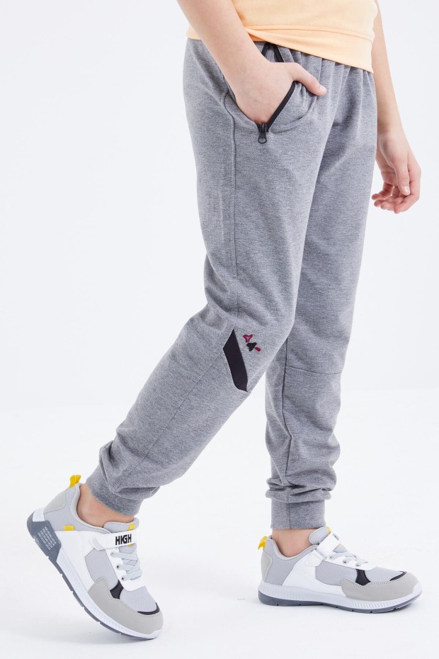 Tommy Life Gri Melanj Bağcıklı Fermuar Cepli Jogger Erkek Çocuk Eşofman Alt - 10815. 7 Tommy Life Gri Melanj Bağcıklı Fermuar Cepli Jogger Erkek Çocuk Eşofman Alt - 10815. 7