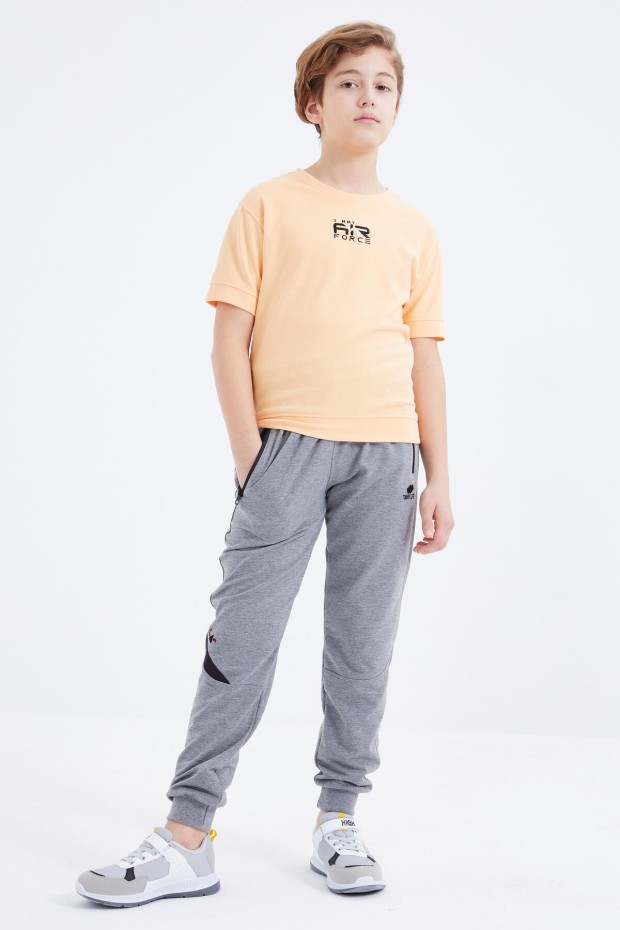 Tommy Life Gri Melanj Bağcıklı Fermuar Cepli Jogger Erkek Çocuk Eşofman Alt - 10815. 6 Tommy Life Gri Melanj Bağcıklı Fermuar Cepli Jogger Erkek Çocuk Eşofman Alt - 10815. 6