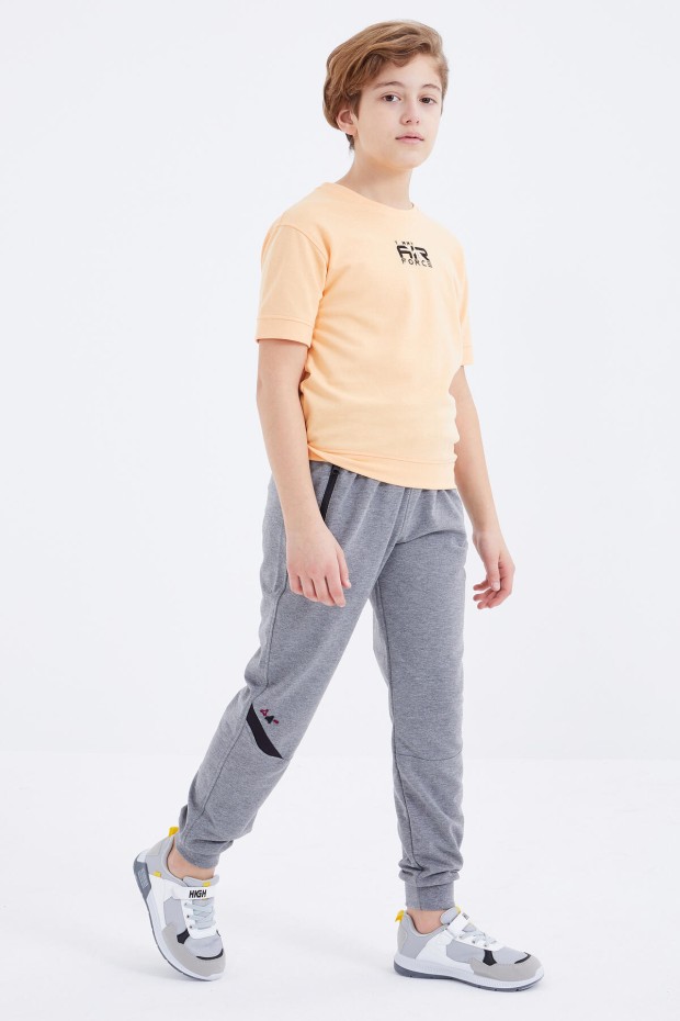 Tommy Life Gri Melanj Bağcıklı Fermuar Cepli Jogger Erkek Çocuk Eşofman Alt - 10815. 5 Tommy Life Gri Melanj Bağcıklı Fermuar Cepli Jogger Erkek Çocuk Eşofman Alt - 10815. 5