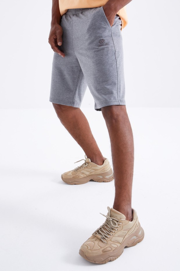 Tommy Life Gri Melanj Bağcıklı Standart Kalıp Basic Erkek Şort - 81212. 3 Tommy Life Gri Melanj Bağcıklı Standart Kalıp Basic Erkek Şort - 81212. 3