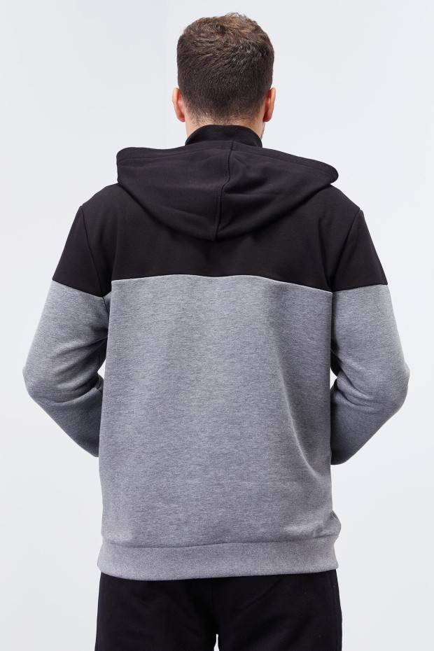 Tommy Life Gri Melanj Nakış Detaylı Yarım Fermuar Kapüşonlu Erkek Sweatshirt - 88033. 5 Tommy Life Gri Melanj Nakış Detaylı Yarım Fermuar Kapüşonlu Erkek Sweatshirt - 88033. 5