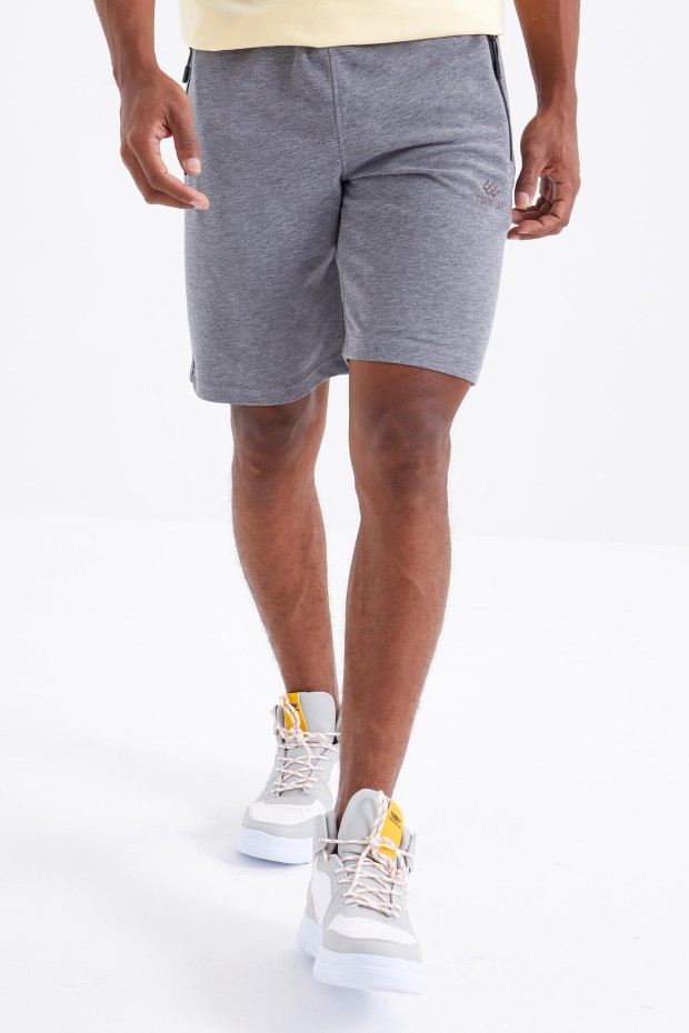 Tommy Life Gri Melanj Fermuar Cepli Bağcıklı Standart Kalıp Erkek Şort - 81210. 2 Tommy Life Gri Melanj Fermuar Cepli Bağcıklı Standart Kalıp Erkek Şort - 81210. 2