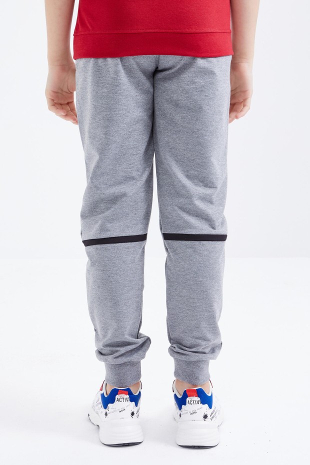 Tommy Life Gri Melanj Yazı Nakışlı Bağcıklı Jogger Erkek Çocuk Eşofman Alt - 10814. 7 Tommy Life Gri Melanj Yazı Nakışlı Bağcıklı Jogger Erkek Çocuk Eşofman Alt - 10814. 7