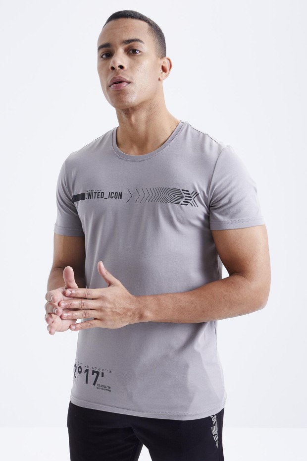 Tommy Life Gri - Siyah Baskı Detaylı O Yaka Standart Kalıp Manşetli Erkek Eşofman Takım - 85175. 2 Tommy Life Gri - Siyah Baskı Detaylı O Yaka Standart Kalıp Manşetli Erkek Eşofman Takım - 85175. 2
