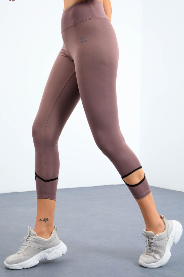 Tommy Life Gül Kurusu Bilekleri Pencereli Yüksel Bel Slim Fit Dar Paça Kadın Tayt - 94610. 2 Tommy Life Gül Kurusu Bilekleri Pencereli Yüksel Bel Slim Fit Dar Paça Kadın Tayt - 94610. 2