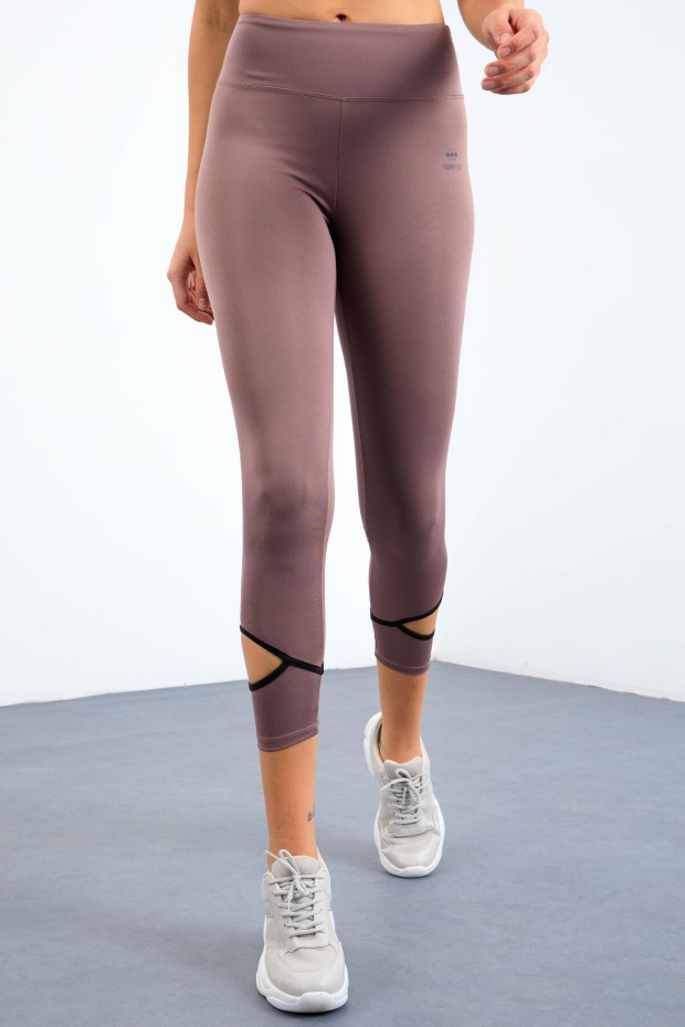 Tommy Life Gül Kurusu Bilekleri Pencereli Yüksel Bel Slim Fit Dar Paça Kadın Tayt - 94610. 7 Tommy Life Gül Kurusu Bilekleri Pencereli Yüksel Bel Slim Fit Dar Paça Kadın Tayt - 94610. 7