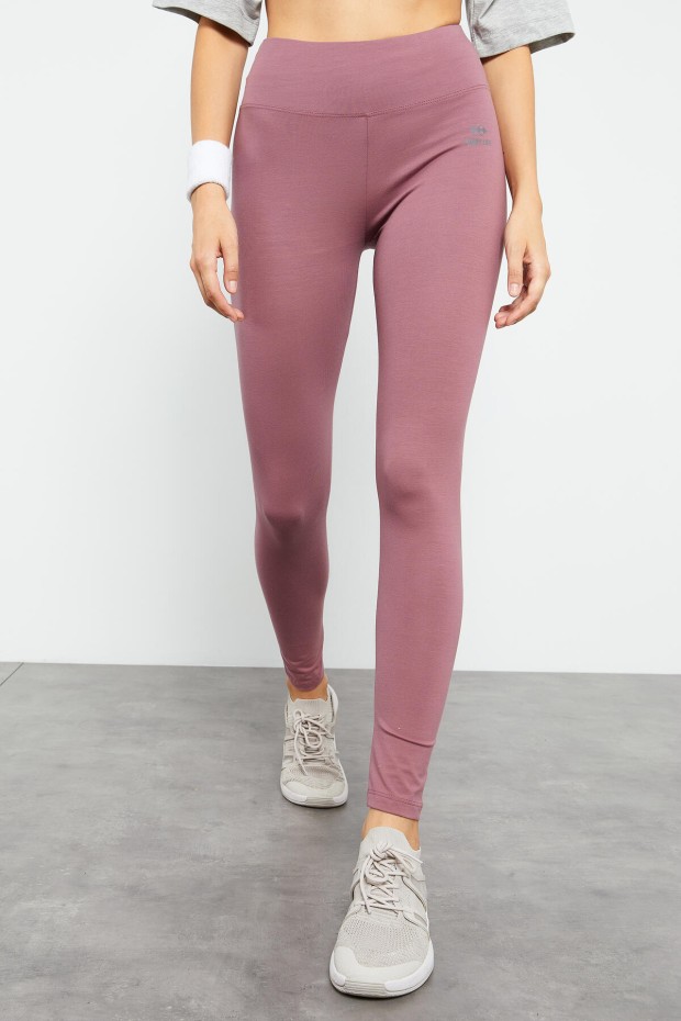 Gül Kurusu Yüksek Bel Toparlayıcı Slim Fit Dar Paça Kadın Tayt - 94011 - 8