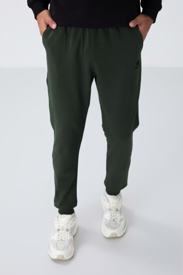 Haki Klasik Cepli Standart Kalıp Manşetli Erkek Eşofman Alt - 84652 