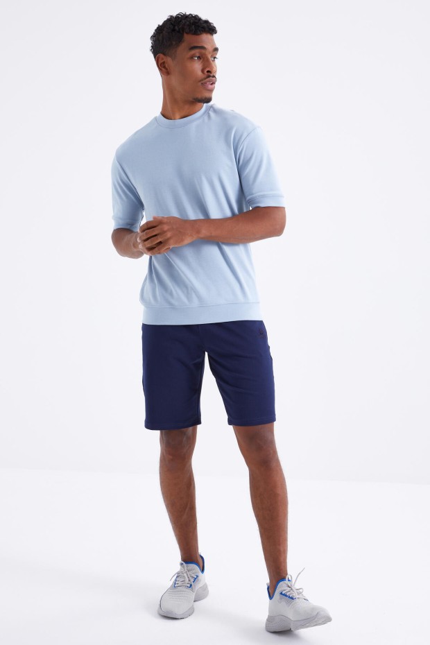 Tommy Life İndigo Bağcıklı Standart Kalıp Basic Erkek Şort - 81212. 3 Tommy Life İndigo Bağcıklı Standart Kalıp Basic Erkek Şort - 81212. 3