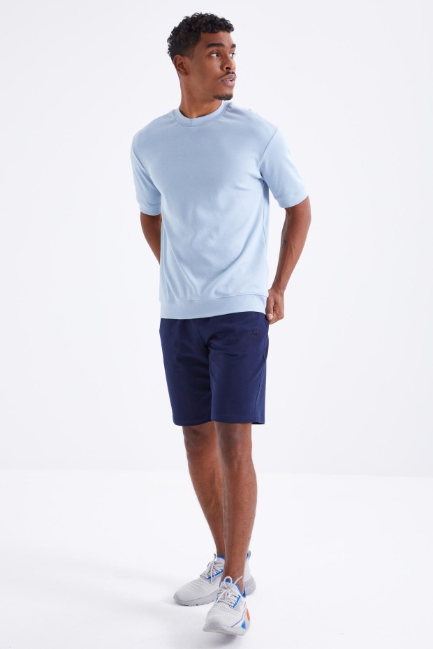 Tommy Life İndigo Bağcıklı Standart Kalıp Basic Erkek Şort - 81212. 1 Tommy Life İndigo Bağcıklı Standart Kalıp Basic Erkek Şort - 81212. 1