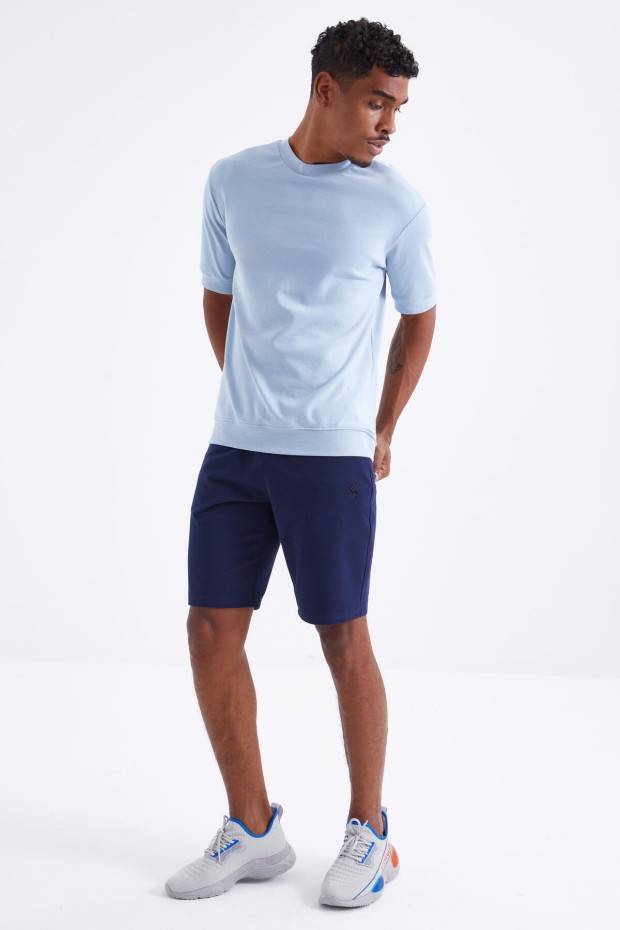Tommy Life İndigo Bağcıklı Standart Kalıp Basic Erkek Şort - 81212. 6 Tommy Life İndigo Bağcıklı Standart Kalıp Basic Erkek Şort - 81212. 6