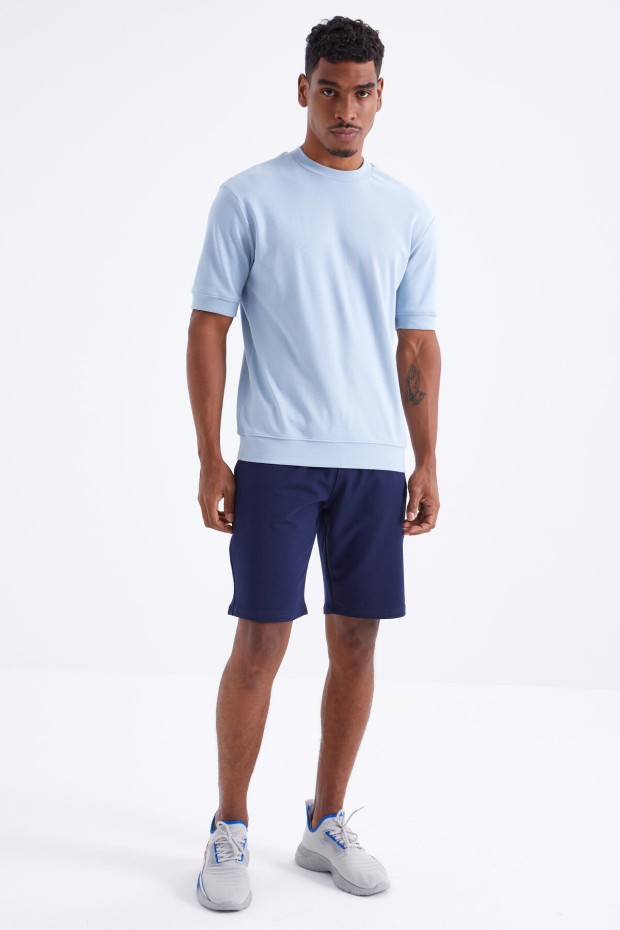 Tommy Life İndigo Bağcıklı Standart Kalıp Basic Erkek Şort - 81212. 4 Tommy Life İndigo Bağcıklı Standart Kalıp Basic Erkek Şort - 81212. 4