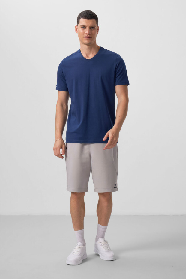 İndigo Basic Kısa Kol Standart Kalıp V Yaka Erkek T-Shirt - 87912 - 2