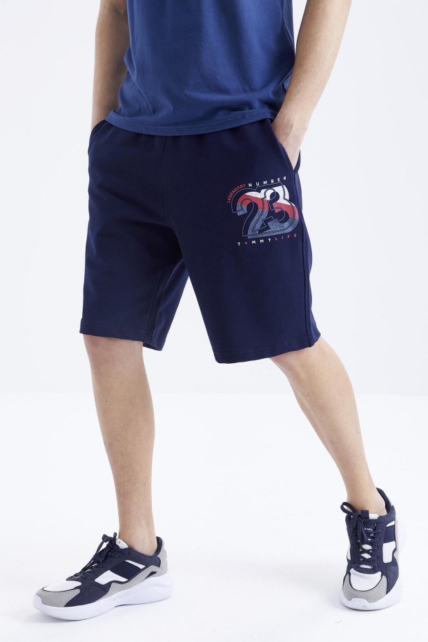 Tommy Life İndigo Baskı Detaylı O Yaka Standart Kalıp Bermuda Erkek Şort Takım - 85171. 4 Tommy Life İndigo Baskı Detaylı O Yaka Standart Kalıp Bermuda Erkek Şort Takım - 85171. 4
