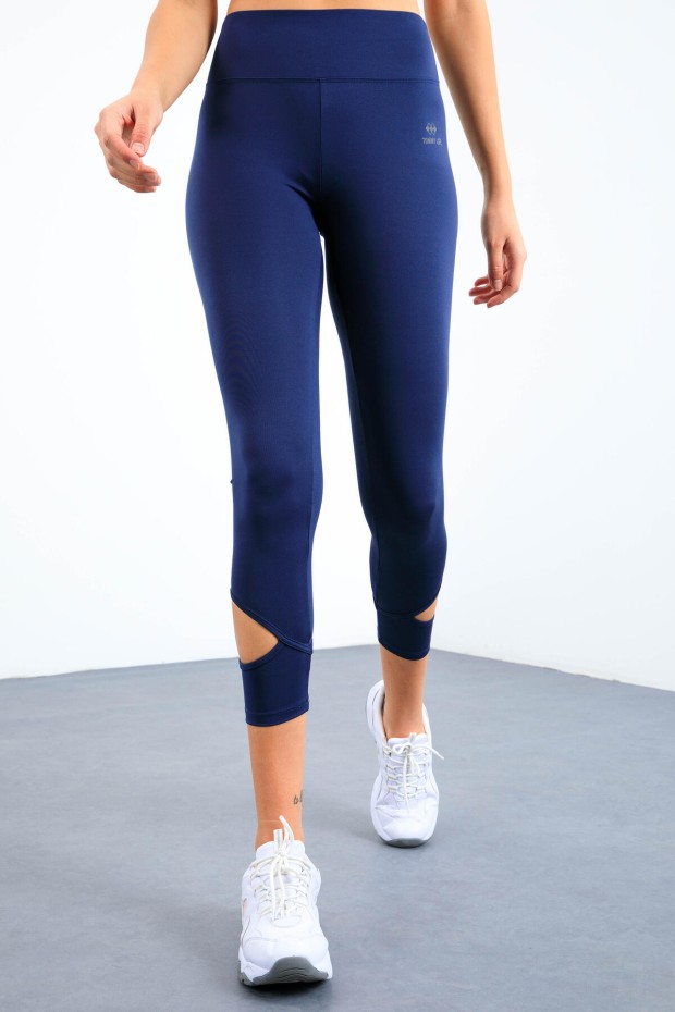 Tommy Life İndigo Bilekleri Pencereli Yüksel Bel Slim Fit Dar Paça Kadın Tayt - 94610. 2 Tommy Life İndigo Bilekleri Pencereli Yüksel Bel Slim Fit Dar Paça Kadın Tayt - 94610. 2