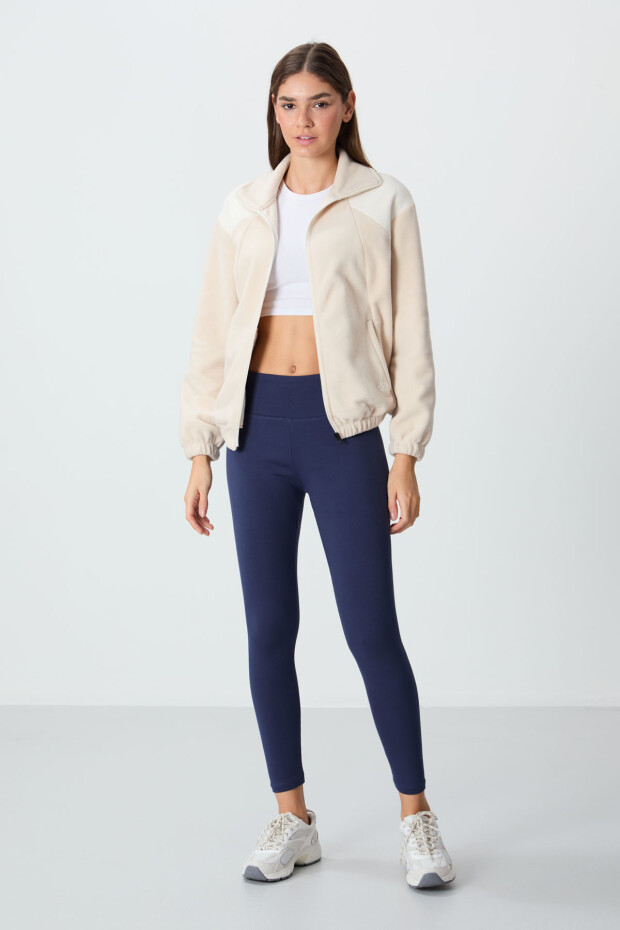 İndigo Yüksek Bel Termal Slim Fit Dar Paça Kadın Tayt - 94577 - 2