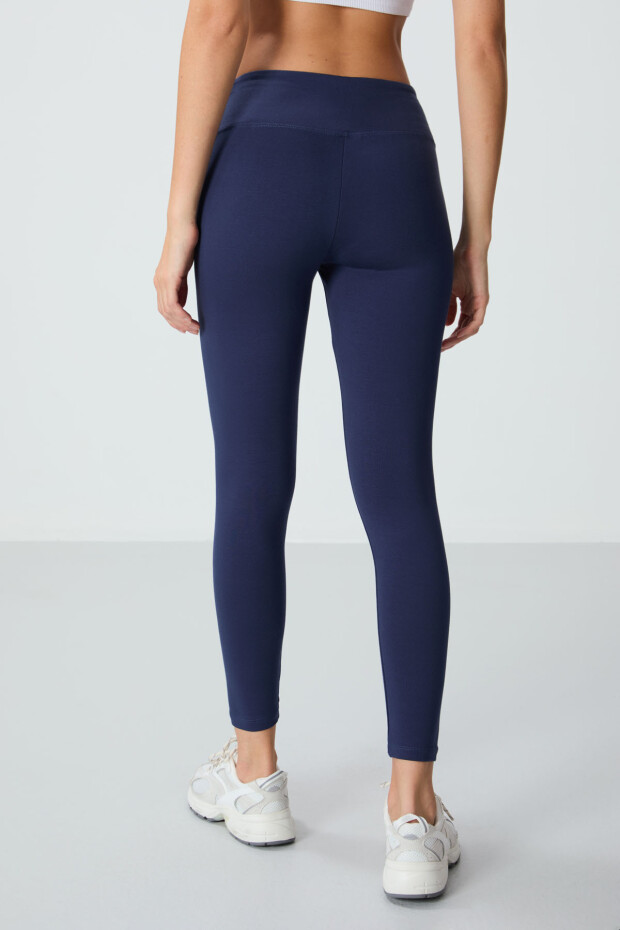İndigo Yüksek Bel Termal Slim Fit Dar Paça Kadın Tayt - 94577 - 5