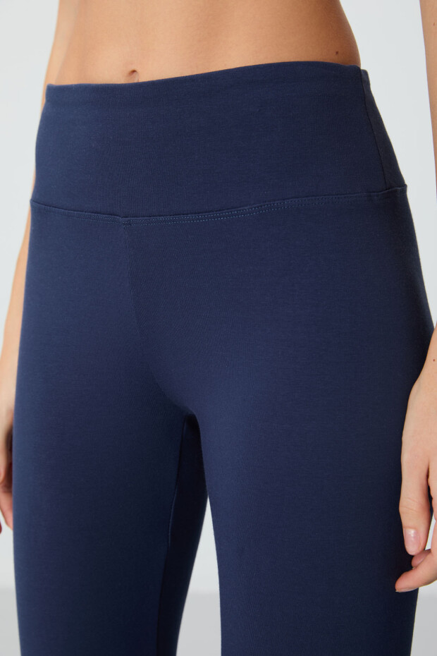 İndigo Yüksek Bel Termal Slim Fit Dar Paça Kadın Tayt - 94577 - 6