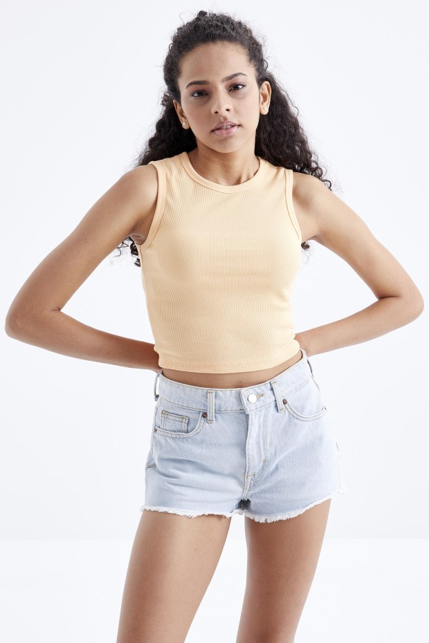 Tommy Life Kavun İçi Basic Kolsuz O Yaka Kadın Crop Top Atlet - 97204. 4 Tommy Life Kavun İçi Basic Kolsuz O Yaka Kadın Crop Top Atlet - 97204. 4