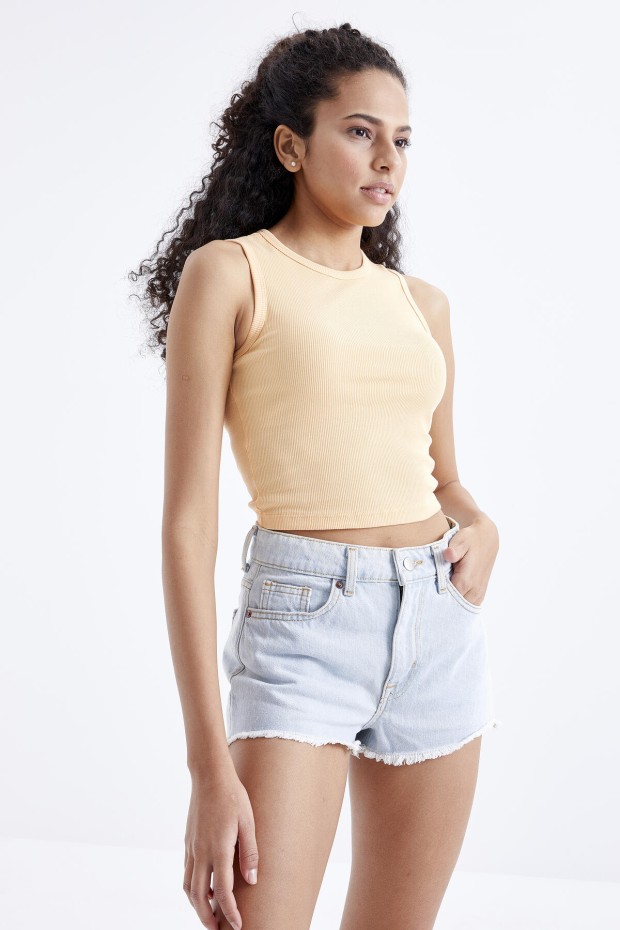 Tommy Life Kavun İçi Basic Kolsuz O Yaka Kadın Crop Top Atlet - 97204. 6 Tommy Life Kavun İçi Basic Kolsuz O Yaka Kadın Crop Top Atlet - 97204. 6
