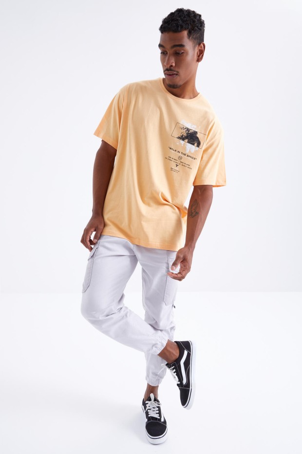 Tommy Life Kavun İçi Baskı Detaylı O Yaka Erkek Oversize T-Shirt - 88099. 5 Tommy Life Kavun İçi Baskı Detaylı O Yaka Erkek Oversize T-Shirt - 88099. 5