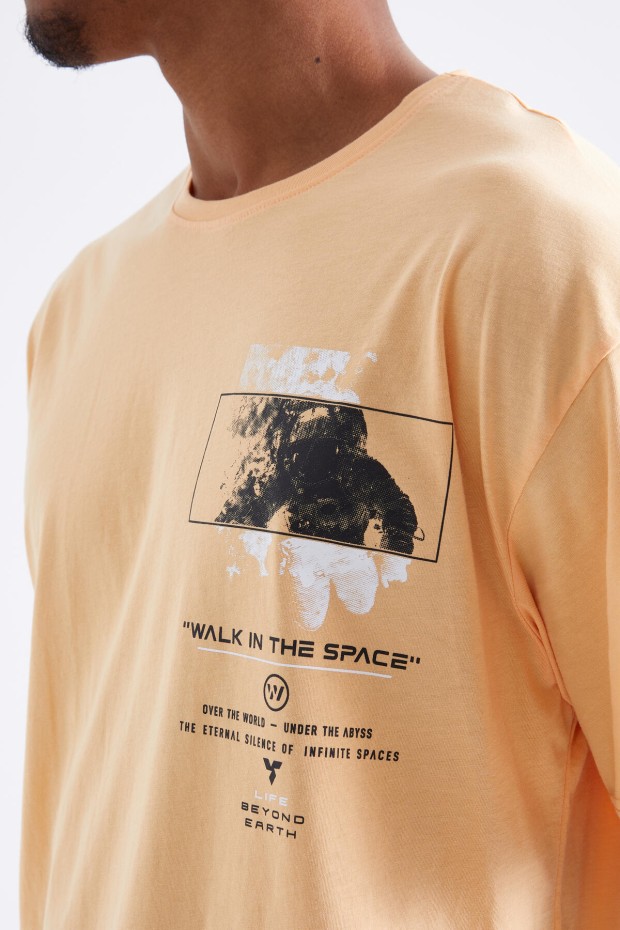 Tommy Life Kavun İçi Baskı Detaylı O Yaka Erkek Oversize T-Shirt - 88099. 8
