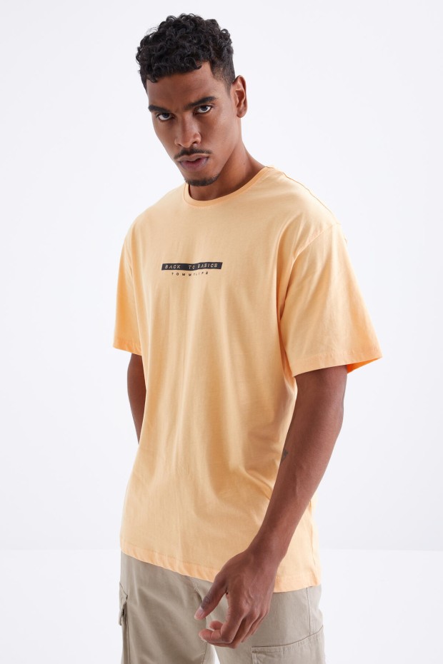 Tommy Life Kavun İçi Sırtı Yazı Baskılı O Yaka Erkek Oversize T-Shirt - 88100. 2