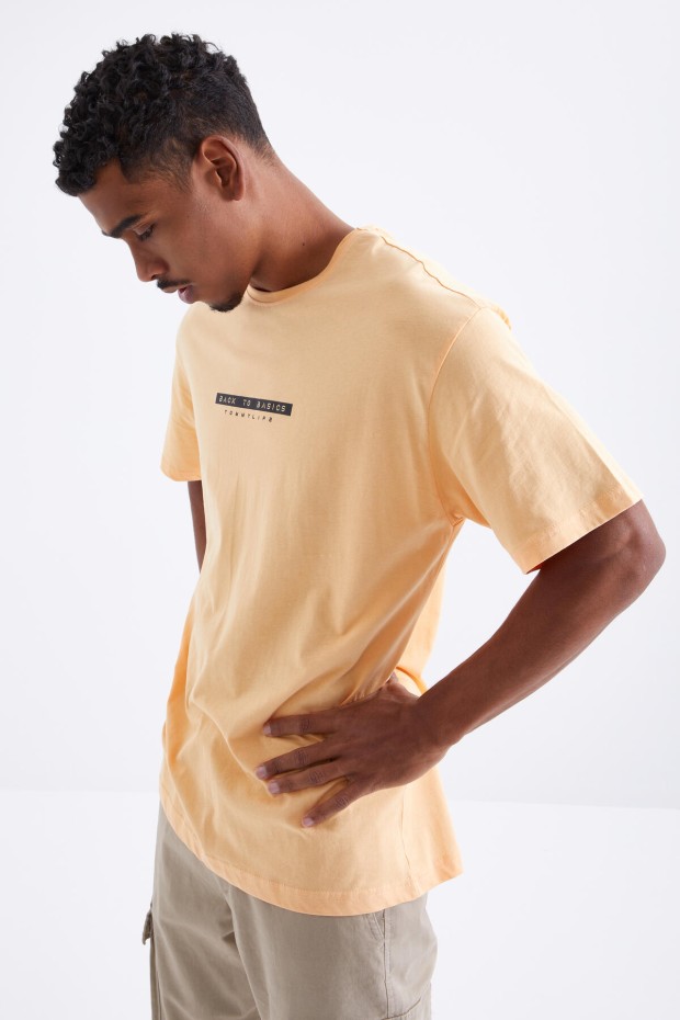 Tommy Life Kavun İçi Sırtı Yazı Baskılı O Yaka Erkek Oversize T-Shirt - 88100. 5