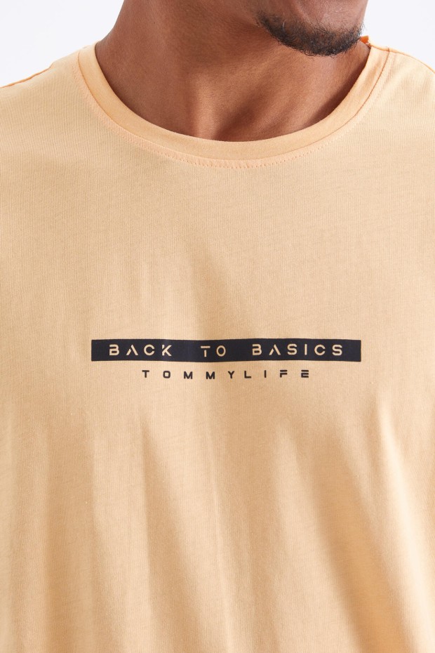 Tommy Life Kavun İçi Sırtı Yazı Baskılı O Yaka Erkek Oversize T-Shirt - 88100. 4