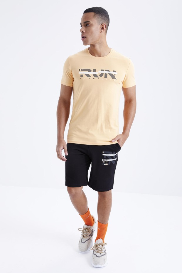 Tommy Life Kavuniçi - Siyah Yazı Baskılı O Yaka Bermuda Erkek Şort Takım - 85167. 5 Tommy Life Kavuniçi - Siyah Yazı Baskılı O Yaka Bermuda Erkek Şort Takım - 85167. 5